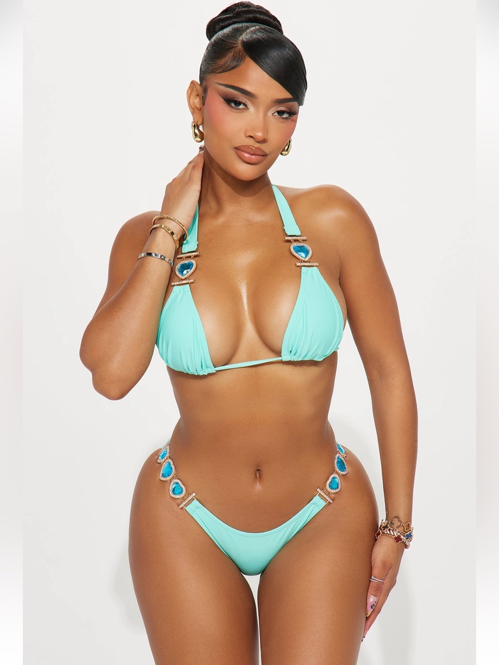 Yuka Heart Gems 2 Piece Bikini - Turquoise